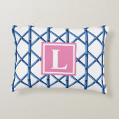 ブルートレリス竹名門私立校風の模様モノグラム アクセントクッション (裏面)
