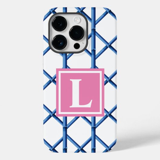 ブルートレリス竹名門私立校風の模様モノグラム Case-Mate iPhoneケース (裏面)