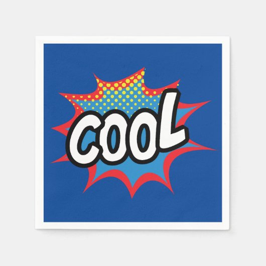 ブルートレンディークールアポップ・アートのート スタンダードカクテルナプキン (正面)