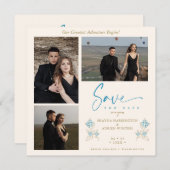 ブルートレンディー結婚ブランチ救の日付3枚の写真 (正面/裏面)