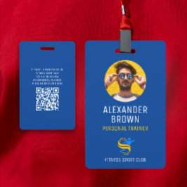 ブルートレーナーロゴフォトQRコード従業員ID バッジ