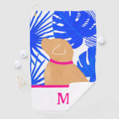 ブルートロピカルアイランドイエロードッグゴルフタオル ゴルフタオル (インサイチュ)