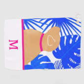 ブルートロピカルアイランドイエロードッグゴルフタオル ゴルフタオル (横)