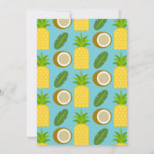 ブルートロピカルパイナップルアンドココナッツ誕生日 招待状 (裏面)