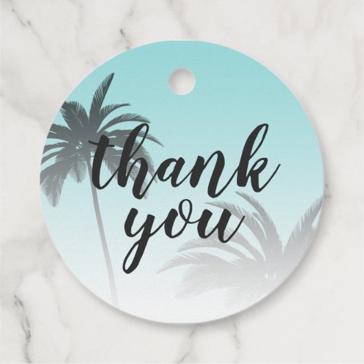 ブルートロピカルパームツリービーチサンキュー結婚ズ フェイバータグ (裏面)