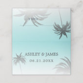 ブルートロピカルパームツリービーチ結婚式 プレイスカード (外部開封)