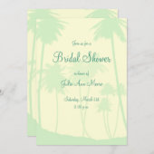 ブルートロピカルパームツリーブライダルシャワー 招待状 (正面/裏面)