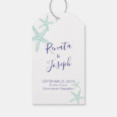 ブルートロピカルビーチヒトデメッセージカード ギフトタグ (裏面)