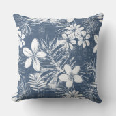 ブルートロピカルフラワーズ装飾用クッション クッション (正面)