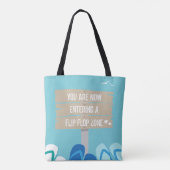 ブルートロピカルフリップフロップゾーンチルアウトビーチ トートバッグ (裏面)