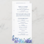 ブルートロピカルフローラ結婚式 プログラム (正面/裏面)