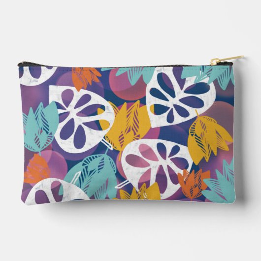 ブルートロピカルモノグラムかわいらしプリントカットソーバッグ アクセサリーポーチ (裏面)