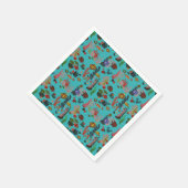 ブルートロピカル海海洋生物パラダイスウォーターカラー スタンダードカクテルナプキン (角)