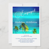 ブルートロピカル海目的地婚約 招待状 (裏面)