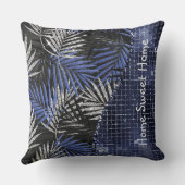 ブルートロピッ離れカルグリッターグラムパーソナライズされた クッション (裏面)