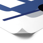 ブルートロリーカーアイコンヴィンテージ鉄道車 ポスター (角)