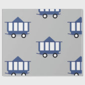 ブルートロリーカーアイコンヴィンテージ鉄道車 ラッピングペーパー (フラット)