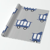 ブルートロリーカーアイコンヴィンテージ鉄道車 ラッピングペーパー (アンロールド)