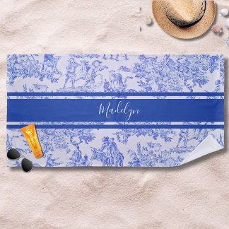 ブルートワフランスのール名前をカスタムする ビーチタオル