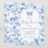 ブルートワールサファリベイビーシャワー招待状 招待状 (正面/裏面)