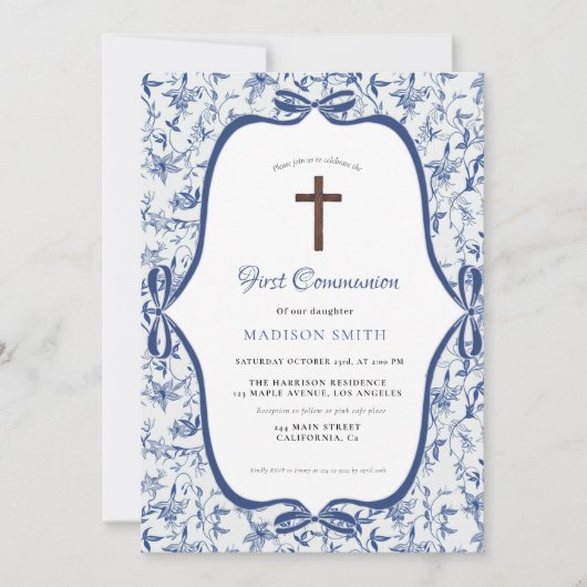 ブルートワールデジュウティーファースト・ホーリー・コミュニオン 招待状 (正面)