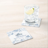 ブルートワールパンプキン フレンチ フォール フローラル ブライダル シャワー スクエアペーパーコースター (インサイチュ)