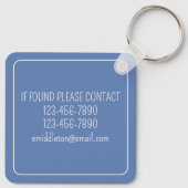 ブルートワールフローラビーチドルフィパーソナライズされたン キーホルダー (裏面)