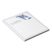 ブルートワールフローラビーチドルフィパーソナライズされたン ノートパッド (アングル)