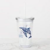 ブルートワールフローラビーチドルフィンモノグラム アクリルタンブラー (正面)