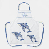 ブルートワールフローラビーチドルフィンモノグラム エプロン (正面)