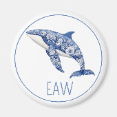 ブルートワールフローラビーチドルフィンモノグラム マグネット (正面)