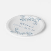 ブルートワールフローラブライダルシャワー紙プレート ペーパープレート (アングル)