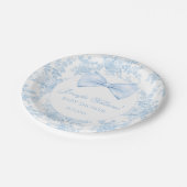 ブルートワールフローラボウタイフランスの男の赤ちゃんシャワー ペーパープレート