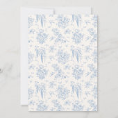 ブルートワールフローラヴィンテージブライダルブランチシャワー 招待状 (裏面)