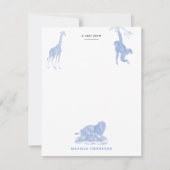 ブルートワール ジャングルアニマル サファリ シノワズリー ノートカード (正面)