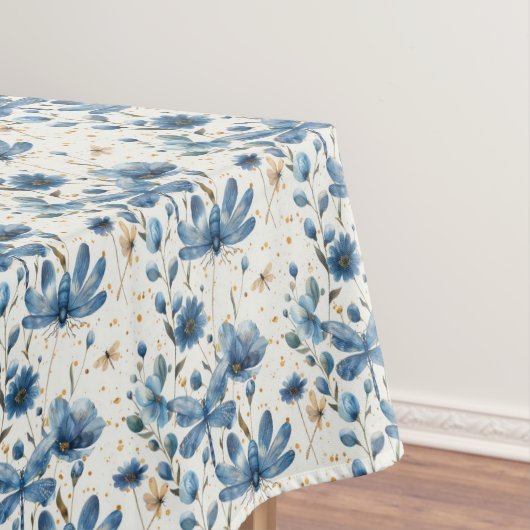 ブルートンボとフラワーテーブルクロス テーブルクロス (インサイチュ)