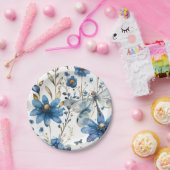 ブルートンボと花フローラ紙プレート ペーパープレート (パーティー)