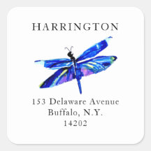 ブルートンボ住所 シールエレガント自然-テーマ