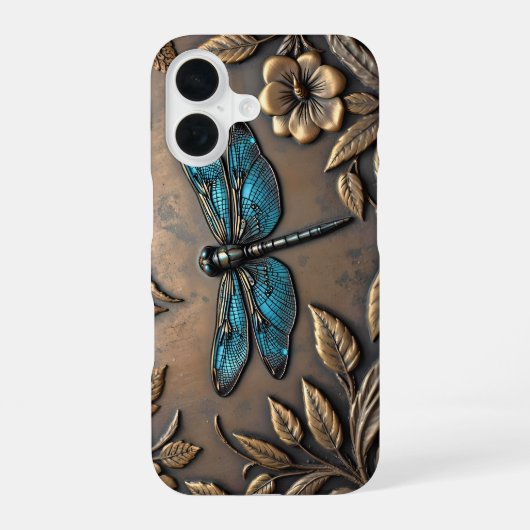 ブルートンボ金属デザイン iPhone 16ケース (裏面)