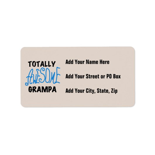 ブルートータル素晴らしグランパTシャツとギフト ラベル (正面)