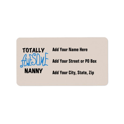 ブルートータル素晴らしナニーTシャツ&ギフト ラベル (正面)