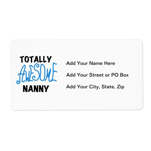 ブルートータル素晴らしナニーTシャツ&ギフト ラベル (正面)