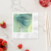 ブルートーンのロマンチックな結婚花 – s 縁ありカクテルナプキン (インサイチュ)