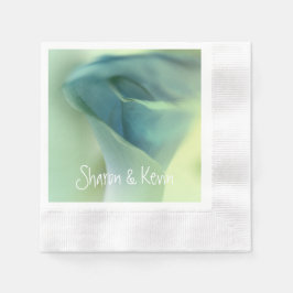 ブルートーンのロマンチックな結婚花 – s 縁ありカクテルナプキン