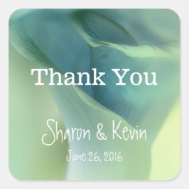 ブルートーンのロマンチックな花ありがとう スクエアシール