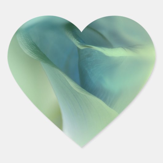 ブルートーンのロマンチックな花 ハートシール (正面)