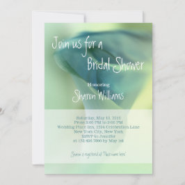 ブルートーンのロマンチックな花 – ブライダルシャワー 招待状