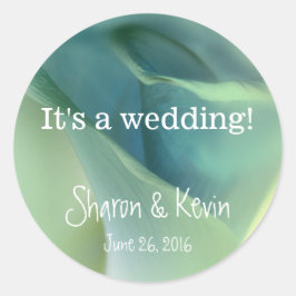 ブルートーンのロマンチックな花 ラウンドシール