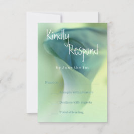 ブルートーンのロマンチックな花RSVP 出欠カード