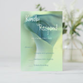 ブルートーンのロマンチックな花RSVP 出欠カード (スタンド正面)